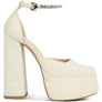 Cosette Embellished Ankle Strap High Block Heel