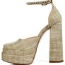 Cosette Embellished Ankle Strap High Block Heel