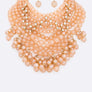 Pearlized Beads Statement Necklace Set