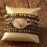 34 inch 5 wraps natural stone boho bracelet