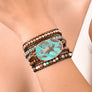34 inch 5 wraps natural stone boho bracelet