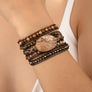 34 inch 5 wraps natural stone boho bracelet