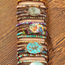 34 inch 5 wraps natural stone boho bracelet