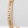 Brass Faith Engraved Open Cuff