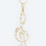 Treble Clef Cubic Zirconia Pendant Necklace