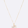 Cubic Zirconia Music Note Pendant Necklace