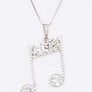 Cubic Zirconia Music Note Pendant Necklace