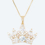 Cubic Zirconia Crown Pendant Necklace