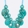 Resin Fringe Disk Statement Necklace