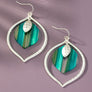 HAMMERED CASTING TEARDROP HOOP WITH RESIN EARRINGS