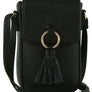 Tassel Ring Flap Cell Phone Crossbody Bag Wallet