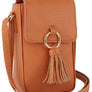 Tassel Ring Flap Cell Phone Crossbody Bag Wallet
