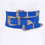 Triple Buckle Elastic Wide Belt