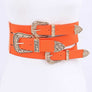 Triple Buckle Elastic Wide Belt