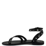 PRAH Studs Embellished Flat Sandals