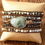 34 inch natural stone boho bracelet