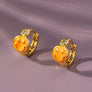 Stainless steel smiley face huggie hoop earrings