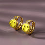 Stainless steel smiley face huggie hoop earrings