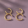 Brass double C hoop earrings