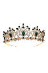 Harf Shaped Flower Bud Rhinestone Tiara