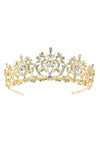 Harf Shaped Flower Bud Rhinestone Tiara