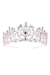 Harf Shaped Flower Bud Rhinestone Tiara