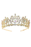 Harf Shaped Flower Bud Rhinestone Tiara