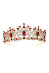 Harf Shaped Flower Bud Rhinestone Tiara