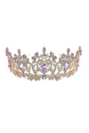 Harf Shaped Flower Bud Rhinestone Tiara