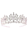 Harf Shaped Flower Bud Rhinestone Tiara