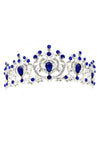 Harf Shaped Flower Bud Rhinestone Tiara