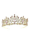 Harf Shaped Flower Bud Rhinestone Tiara