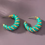 Leather cord wrapped texture hoop earrings