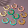 Cord braided link chain hoop earrings