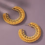 Cord braided link chain hoop earrings