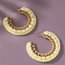 Cord braided link chain hoop earrings