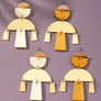wood and metal geo shape drop chandelier earrings