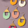 Wood arch drop earrings