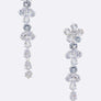 CZ Flower Long Chandelier Earrings