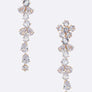 CZ Flower Long Chandelier Earrings