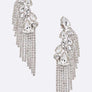 Fringe Rhinestone Statement Crystal Earrings