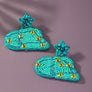 Hand sewn seed bead cowboy hat earrings