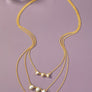3 row teardrop stone charm necklace