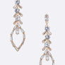 CZ Baguette Stone Long Drop Earrings