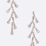 CZ Leafy Long Drop Earrings