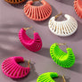 Cord braided cone shape hoop earrings