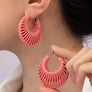 Cord braided cone shape hoop earrings