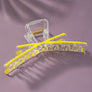 X SHAPE CLEAR HAIR CLAW CLIP WITH ENAMEL COLORS