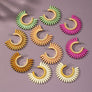 Color coated wood solar ray hoop earrings