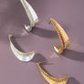 Saddle hoop earrings with rhinestones